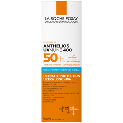 Крем для лица и кожи вокруг глаз La Roche-Posay (Ля Рош-Позе) Антгелиос UVA 400 солнцезащитный увлажняющий SPF50+ 50 мл
